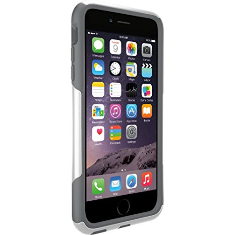 OtterBox COMMUTER SERIES Case for iPhone 6 Plus/6s Plus (5.5" Version) - Frustration Free Packaging - GLACIER (WHITE/GUNMETAL GREY)