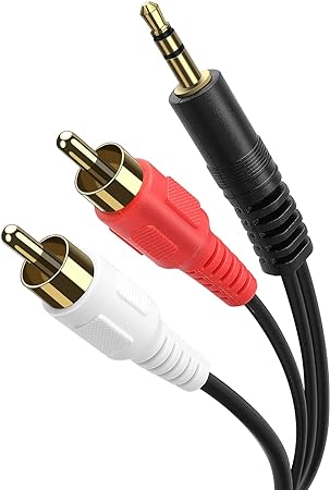 PASOW 3.5mm Stereo Male to 2RCA Male (Right and Left) RCA Audio Cable (6 Feet)