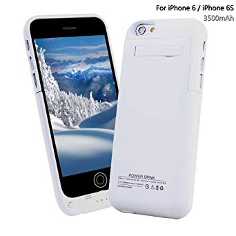 YHhao 3500mAh Charger Case for iPhone 6 / 6s Slim Extended Battery Case Portable Cell Phone Battery Charger Back - White4