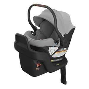 UPPAbaby Aria Lightweight Infant Car Seat/Just Under 6 lbs for Easy Portability/Base with Load Leg   Infant Insert Included/Direct Stroller Attachment/Anthony (Grey/Chestnut Leather)