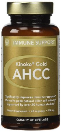 Quality of Life Labs Kinoko Gold AHCC -- 500 mg - 60 Capsules