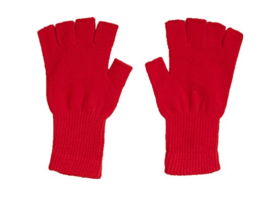 Gravity Threads Unisex Warm Half Finger Stretchy Knit Gloves