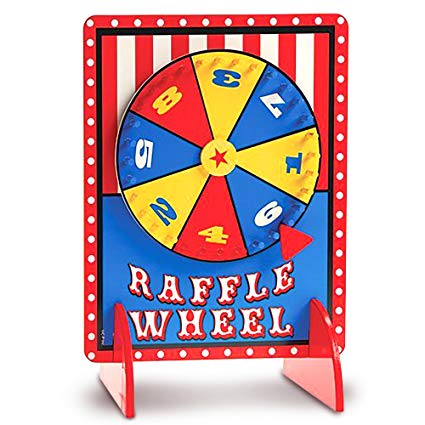 Gamie Tabletop Spinning Raffle Wheel with Stand Premium Quality Wood Spinning Carnival Wheel | Tabletop Prize Spinner Wheels for Boys and Girls, Kids’ Parties, Classroom & More