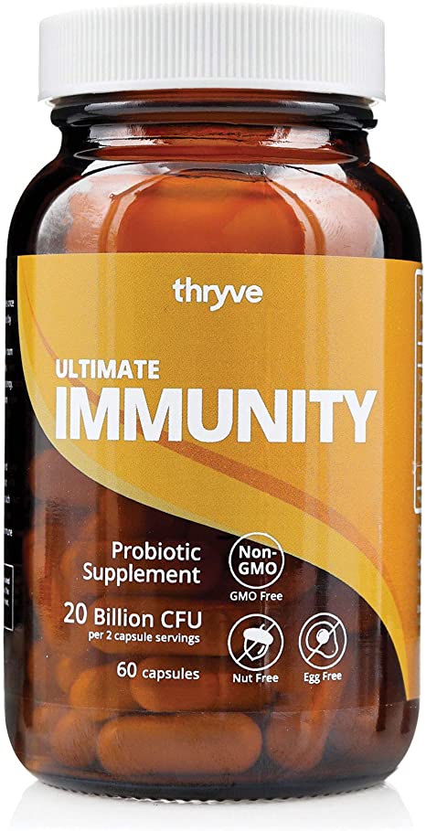 Thryve Inside Immune Health Probiotic - Scientifically & Clinically Shown to Improve Overactive Immune Type Symptoms Such as Runny Nose, Itchy Skin, Flareups, & Dry Eyes/Skin