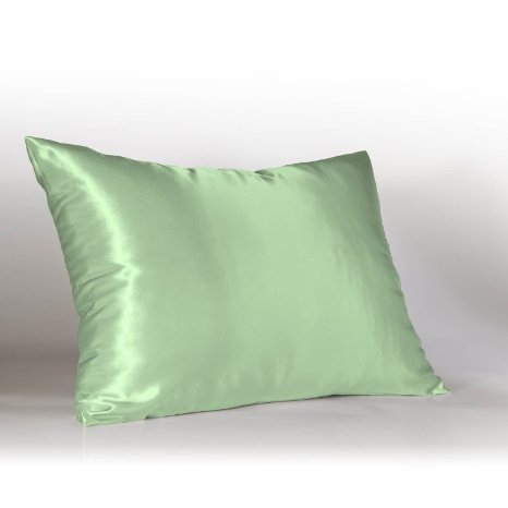 Sweet Dreams Luxury Satin Pillowcase with Zipper King Size Seafoam Silky Satin Pillow Case for Hair By Shop Bedding