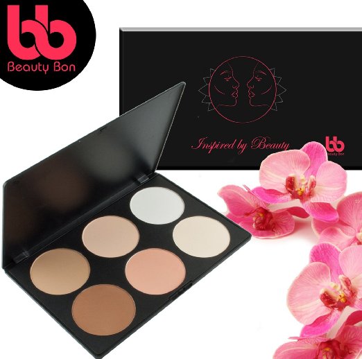 Contour kit, 6 Colors Professional Face Sculpting, Camouflage and Concealing Powder Makeup Blush Palette, By Beauty Bon®