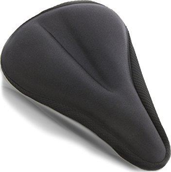 Most Comfortable Exercise Bike Seat Cushion [ SOFT GEL PAD ] Universal Bicycle Saddle Cover for Women and Men - For Indoor Cycling, Spinning, Stationary, Road and Mountain Bikes