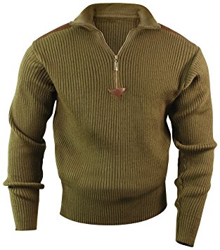 Rothco 1/4 Zip Acrylic Commando Sweater, Olive Drab, 3X