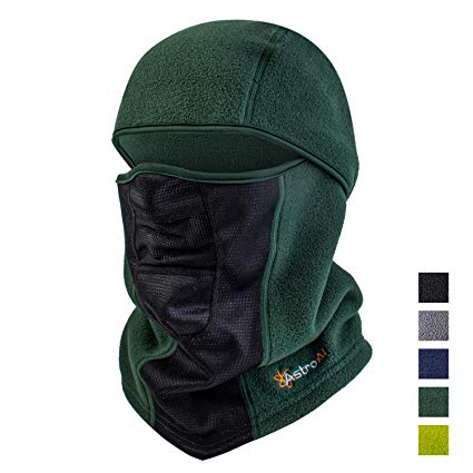 AstroAI Ski Mask Winter Balaclava Windproof Breathable Face Mask for Cold Weather (Superfine Polar Fleece, Deep Green)