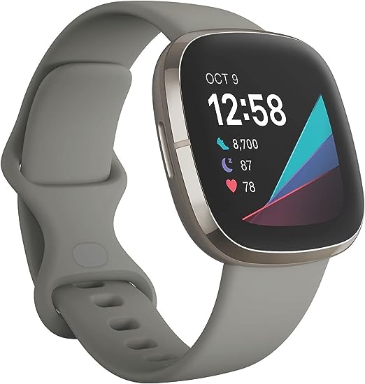 Fitbit Sense - fortschrittliche Gesundheits - Smartwatch mit Tools für Herzgesundheit, Stressmanagement & zur Anzeige von Hauttemperatur - Trends