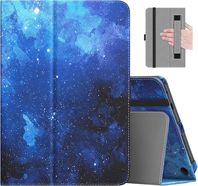 MoKo Case Fits All-New Amazon Kindle Fire HD 8 & 8 Plus Tablet (12th Generation/10th Generation, 2022/2020 Release) 8",Slim Folding Stand Cover with Auto Wake/Sleep, Blue Starry Sky