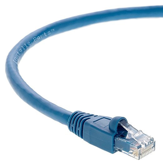InstallerParts Ethernet Cable CAT6A Cable UTP Booted 7 FT - Blue - Professional Series - 10Gigabit/Sec Network / High Speed Internet Cable, 550MHZ
