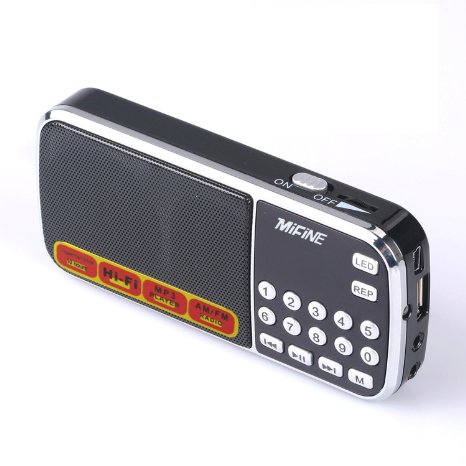 Mifine Q88 Portable Am/fm Mp3 Radio Speaker (Black)