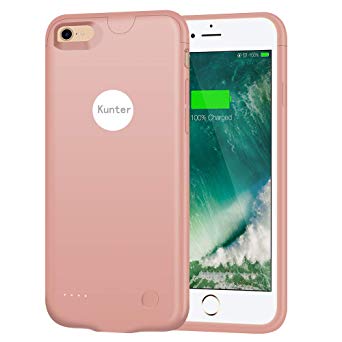 iPhone 8 Battery Case/iPhone 7 Battery Case, (2800mAh) Ultra Slim Portable Rechargeable Charger Case Extended Battery Charging Case for iPhone 8/iPhone 7 (4.7 inch)-Rose Gold