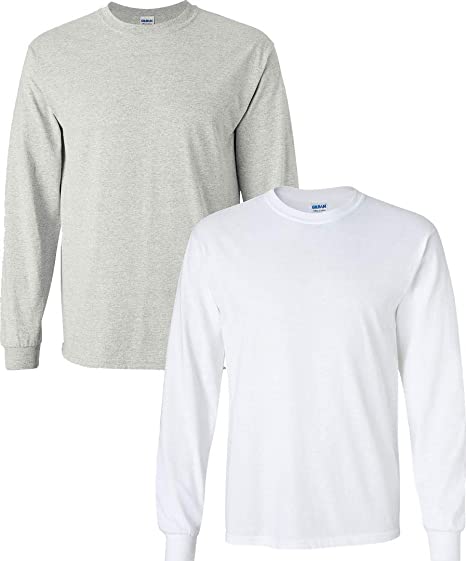 Gildan Men's Ultra Cotton Long Sleeve T-Shirt, Style G2400, 2-Pack