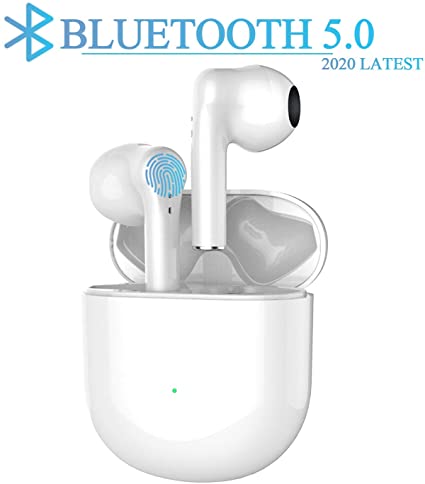 Wireless Earbuds Bluetooth 5.0 Headphones in-Ear 3D Stereo IPX5 Sweat-Proof Headphones with 24H Playtime Sports Headphones Built-in Mic and Deep Bass, Suitable for Work/Travel/Gym