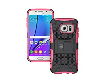 Galaxy s7 Case, By Cable And Case, Galaxy s7 Armor Cases- Compatible With Samsung Galaxy s7 SIV S IV - Soft/Hard Shell 2 in 1 Tough Protective Cover Skin - Pink s7 Case