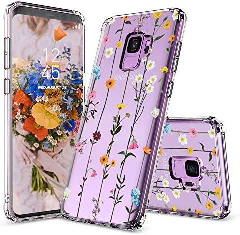 MOSNOVO Galaxy S9 Case, Galaxy S9 Case Clear, Wildflower Floral Flower Pattern Printed Clear Design Transparent Plastic Back Case with TPU Bumper Case Cover for Samsung Galaxy S9