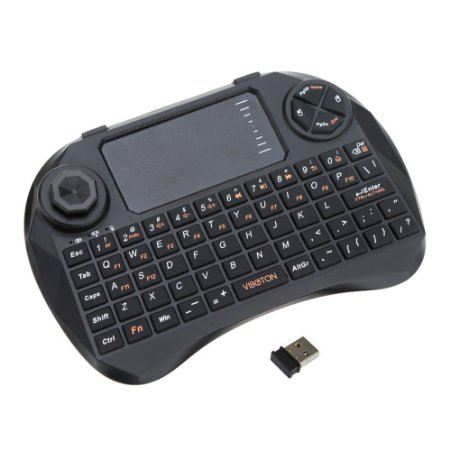 FotoFo Mini 2.4GHz Wireless 3 in 1 Keyboard with Mouse Touchpad for Android/PS3/Xbox 360/TV Box/PC with Windows OS, Mac, Linux (Black)