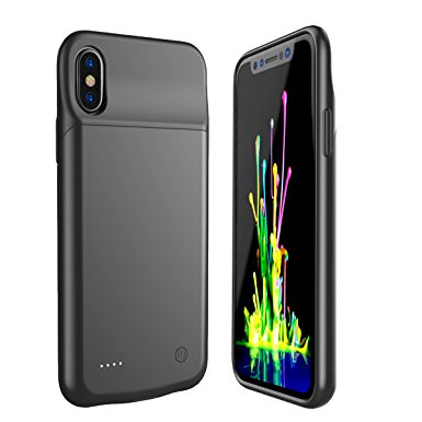 iPhone X Battery Case-Support Lighting Port Headphone, Himino 3200mAh Extended Battery Charger Case [Built-in Magnet] Portable Rechargeable Power Bank Battery Charging Case for iPhone X