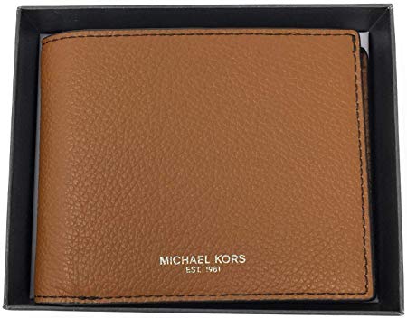 Michael Kors Warren Men's Leather Billfold with Passcase Wallet (Luggage Leather 2018)