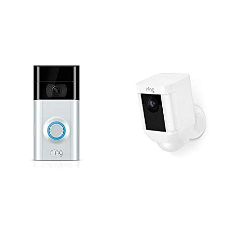 Ring Video Doorbell 2   Ring Spotlight Cam Battery (White)