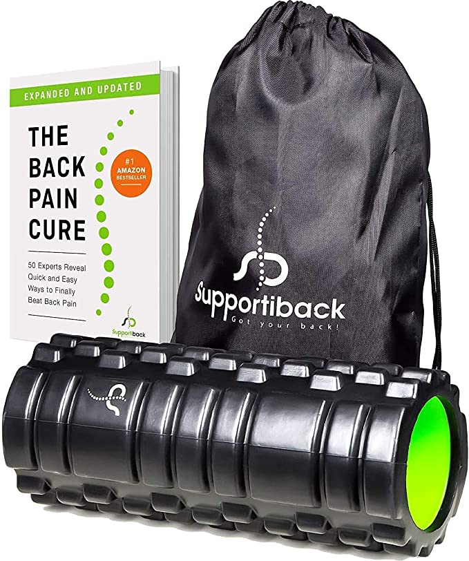 Supportiback® Patented Foam Roller - High Density Deep Tissue Muscle Massager for Pain Relief/Recovery/Mobility/Pliability - Perfect for Runner/Cyclist/Athlete - Doctor Designed/CertiPUR Certified