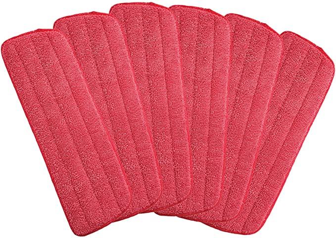 Microfiber Mop Replacement Pads for Wet/Dry Mop Floor Cleaning Pad Fit All Spray Mops (6 Pack)
