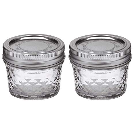 Ball Mason 4oz Quilted Jelly Jars with Lids and Bands, Set of 2