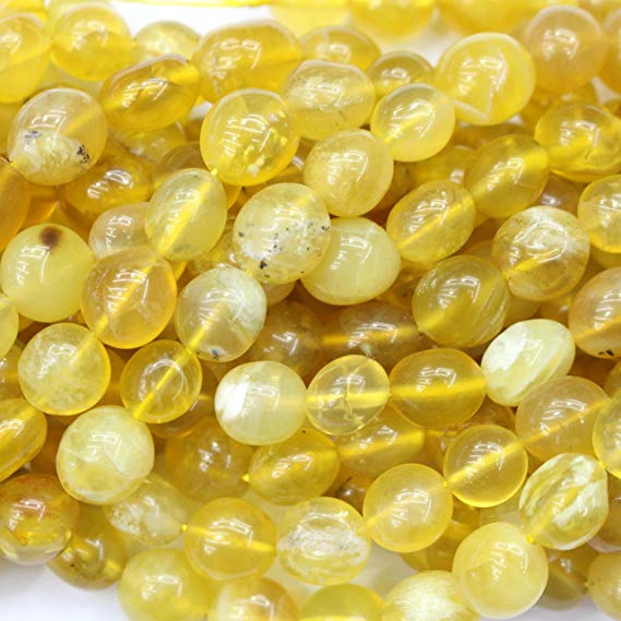 Natural Gemstone Beads Nuggets 8-10mm for Jewelry Making Loose Beads (Yellow Opal)