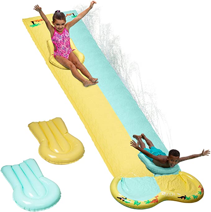 Super Slip and Slide | Kids Slip and Slide | Double Slip and Slide | Slip and Slides for Kids Backyard | Long Slip n Slide | Kids Slip n Slide | Two Body Boards Included | 180 x 53 inches | Upgraded