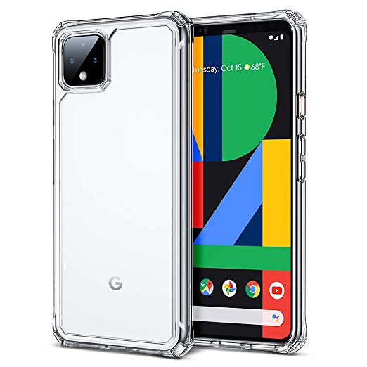 ESR Air Armor Clear Case for Pixel 4 Case, [Shock-Absorbing] [Scratch-Resistant] [Military Grade Protection] Hard PC   Flexible TPU Frame, for The The Google Pixel 4 (2019 Release), Clear