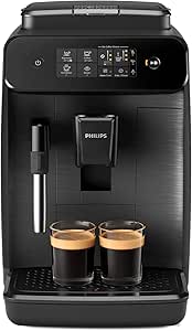 PHILIPS Series 800 Fully Automatic Espresso Machine | 2 Drinks | Classic Milk Frother | Matte Black | EP0820/04 (Renewed)