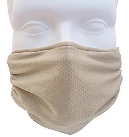 Breathe Healthy Honeycomb Face Mask - 2 Pack Deal! - Cold & Flu Germ Killing Face Mask - Adjustable, Washable - Sanding & Drywall. Allergy Relief (Black & Beige)
