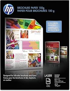 Color Laser Glossy Brochure Paper, 97 Bright, 40lb, 8.5 x 11, White, 150/Pack