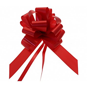 WHOLESALE Large 50mm Pull Bows Ribbon (Pack of 20) Christmas Weddings Gift Wrap (Red)