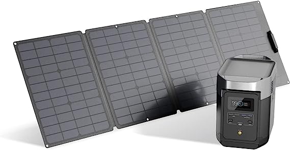 EF ECOFLOW Solar Generator DELTA 1260Wh with 110W Solar Panel, 6 X 1800W (3300W Surge) AC Outlets, Portable Power Station for Outdoor Camping RV High-Power Appliances Emergency