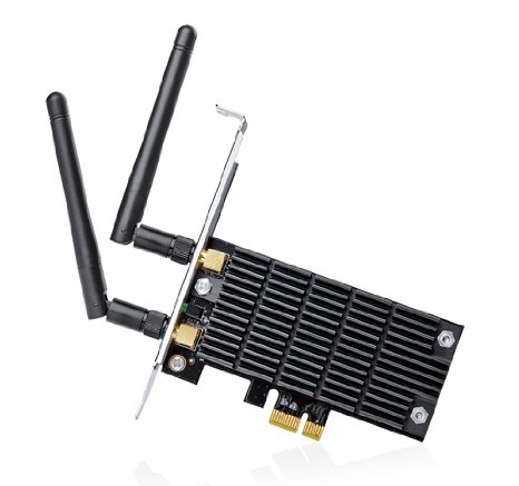 TP-LINK Archer T6E AC1300 Dual Band Wireless PCI Express Adapter with Two Antennas, Selectable Dual Band Speeds 867/400 Mbps, Heat Sink for Better Stability, Include Low Profile Bracket