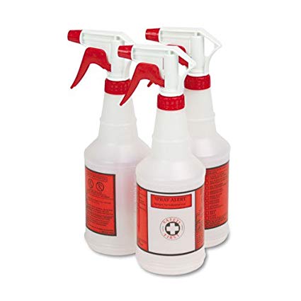 UNISAN Plastic Sprayer Bottles, 24 Ounces, 3 Bottles/Pack (03010)