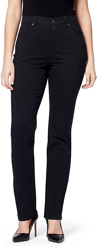 Gloria Vanderbilt Women's Size Amanda Classic High Rise Tapered Jean, Black, 26 Plus Regular