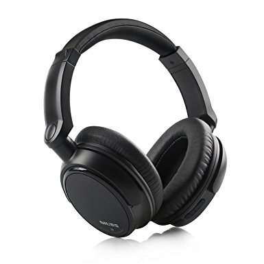 Portable Noise Isolation Bluetooth Headphones with Mic - NiUB5 Over Ear Wireless Headset Up to 20 Hours Play Time(Max) for iPhone 6s Plus,6s, 7, Ipad Samsung, Tablets and More (Black)