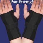 PAIR of Thermoskin Carpal Tunnel Braces with Dorsal Stay Black  Left and Right Medium