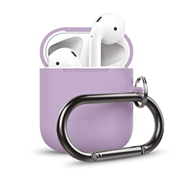 elago AirPods Hang Case [Lavender] - [Extra Protection] [Hassle Free][Added Carabiner] - for AirPods Case