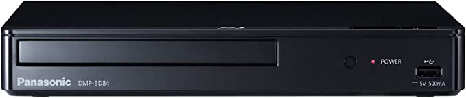 Panasonic Blu Ray DVD Player with Full HD Picture Quality and Hi-Res Dolby Digital Sound, DMP-BD84P-K, Black