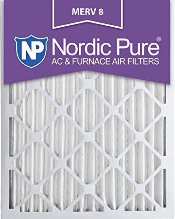 Nordic Pure 18x24x2M8-3 MERV 8 Pleated AC Furnace Air Filter, 18x24x2, Box of 3