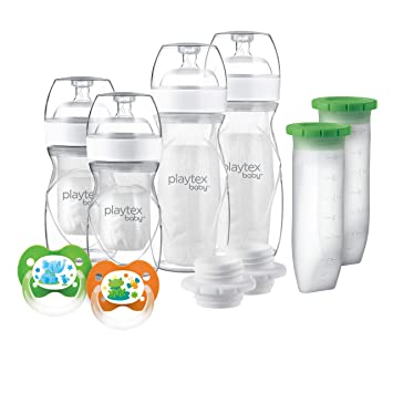 Playtex Baby Nurser Bottle Gift Set, with Pre-Sterilized Disposable Drop-Ins Liners and Silicone Pods, Closer to Breastfeeding