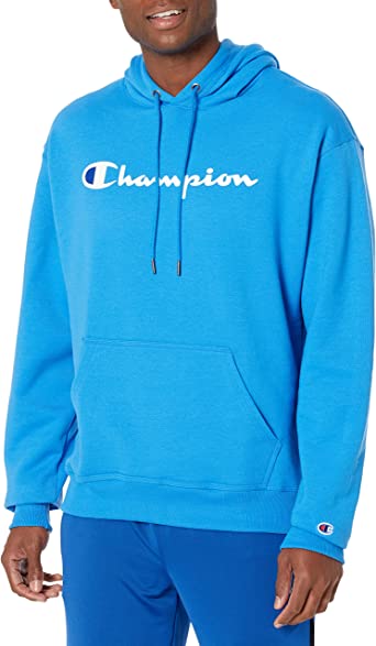 Champion Men's Pullover Hoodie, Powerblend Fleece Midweight Hooded Sweatshirt For Men, Best Hoodies for Men, Script