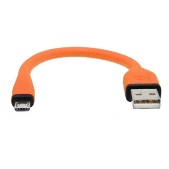 dCables Bendy and Durable Short Micro USB Charging Cable - 7 Inch - Orange