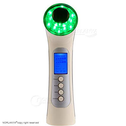 5 in 1 Skin Renewal Facial Massager, 3 Color Photon Light Therapy, Ionic Skin Cleansing Device, Use with Cord