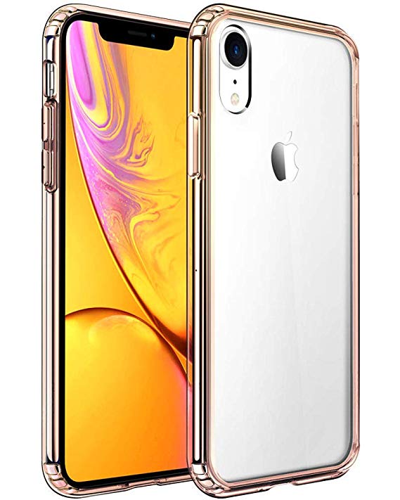 Mkeke Compatible with iPhone XR Case,Clear Anti-Scratch Shock Absorption Cover Case for iPhone XR Gold